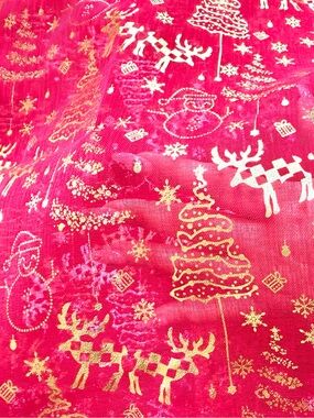 Walmart Sheer Red Gold Foil Rod Pocket Curtain Panel Pair 48”
